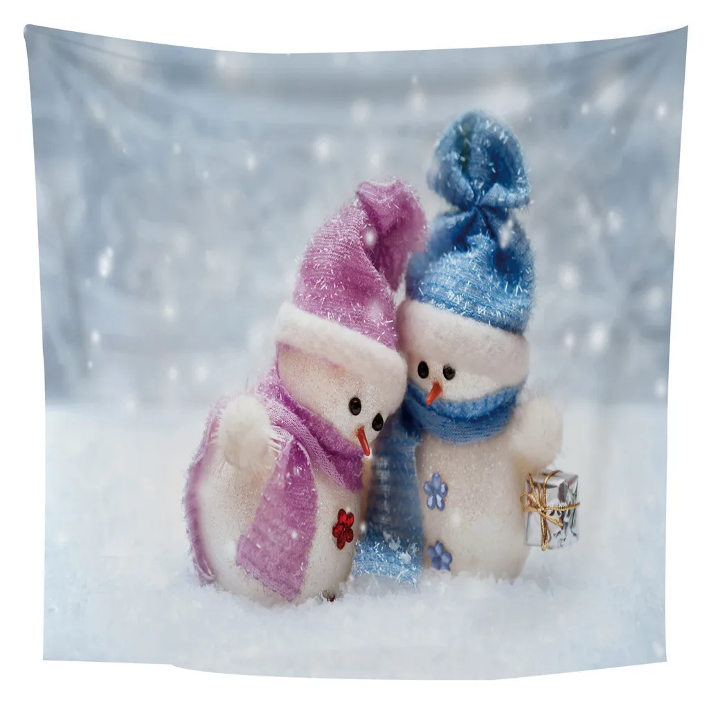 Снеговик милый Печатный настенный гобелен декор для нового года 2020 висячие украшения Подвески рождественские украшения для дома