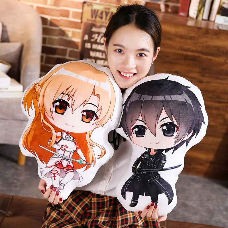 Аниме меч искусство онлайн плюшевая подушка аниме периферийная Kirigaya Kazuto Yuuki Асуна Мягкая Подушка Плюшевые игрушки хобби коллекции