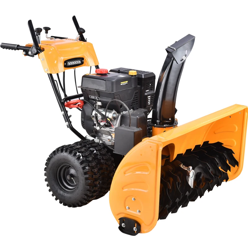 15hp Walk-Behind Sweeper Area Snow Sweeper Snow Wear-Resistant Pavement Machine Small Snow Sweeper Fuel Snow Thrower