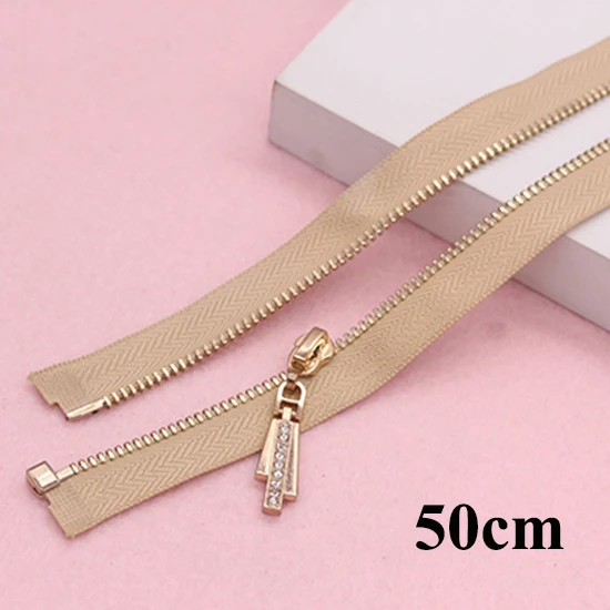 skin50cm Meetee 3#2 шт 50-75 см металлическая бронзовая молния Open-end пуховик пальто сумка багаж DIY аксессуары для шитья ZA203 - Цвет: skin50cm
