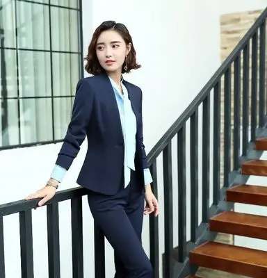 Herfst en winter nieuwe Koreaanse mode Professional vrouwen kleine pak broek twee stuk комбинезон, облегающий комплект MS