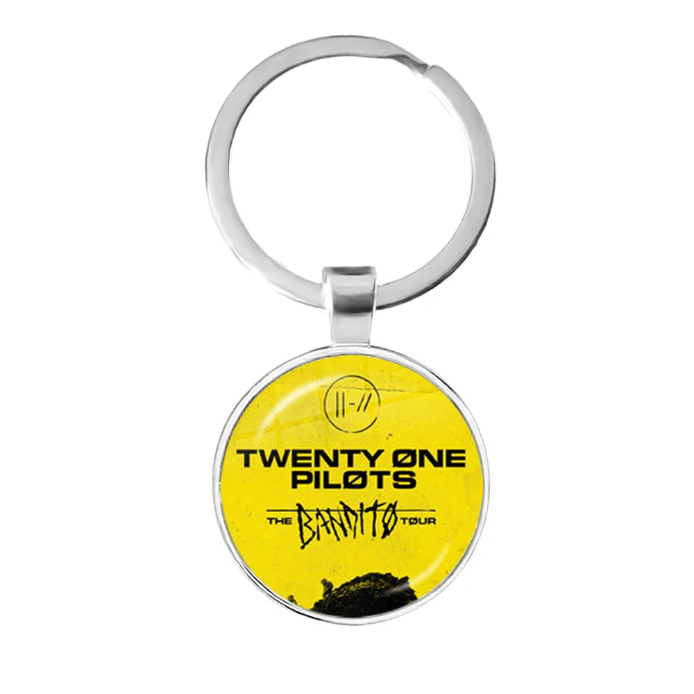 Популярная музыкальная группа Twenty One Pilots 25 мм стеклянный брелок с кабошоном