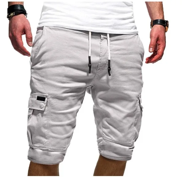 Белый Мужские летние повседневные шорты, мужские шорты, Pantalones Cortos Hombre, спортивные шорты для спортзала, Korte Broek Mannen Pantalon Corto Hombre - Цвет: Белый