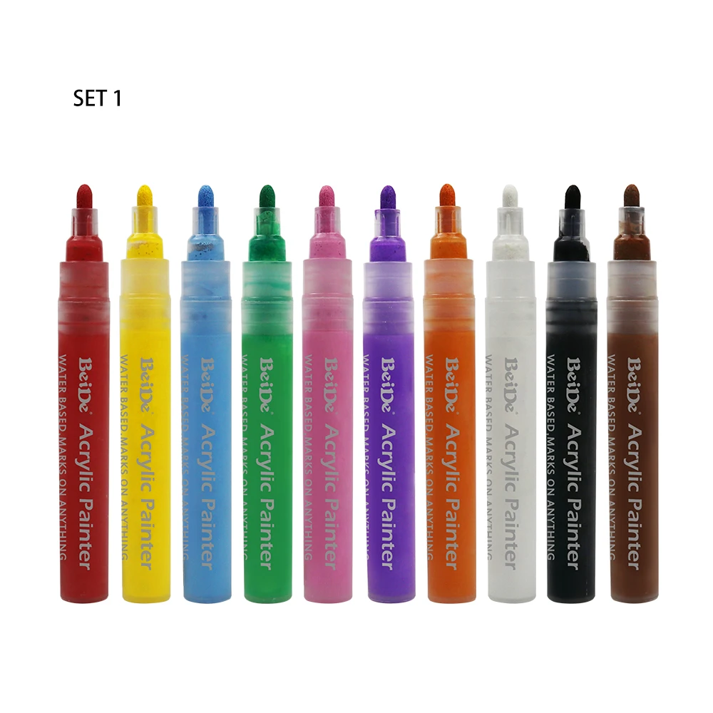 Acrylic Paint Pens -  Medium Tip Water Based for Rock Painting, Canvas, Ceramic, Metal, Mugs, Pottery, Wood Crafts