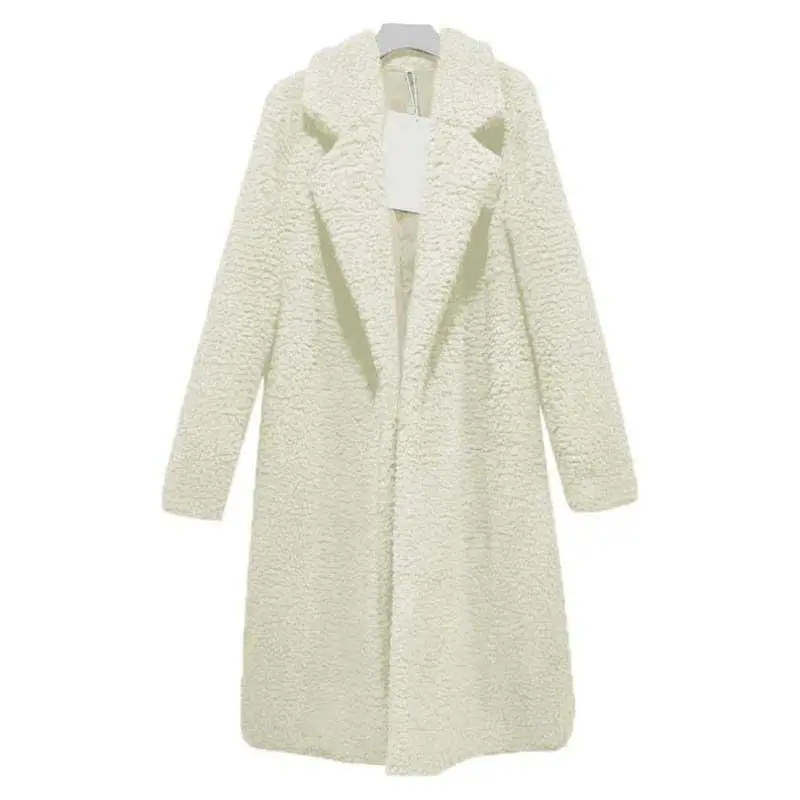 Осенне-зимнее пальто из искусственного меха, женское теплое пальто с мишкой Тедди, женская меховая куртка, Женская плюшевая верхняя одежда, плюшевое пальто, длинное пальто - Цвет: WT