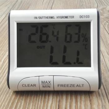

Digital Hygrometer Thermometer Large LCD Screen Temperature Humidity Monitor Gauge with Detector White