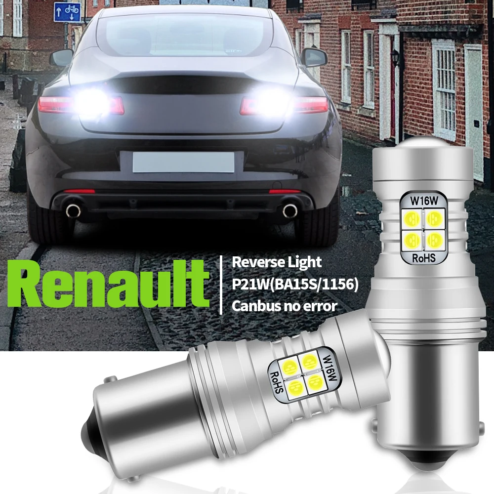 Светодиодная лампа задсветильник хода 2 шт. P21W BA15S Canbus для Renault Laguna 1 3 Logan Sandero Master