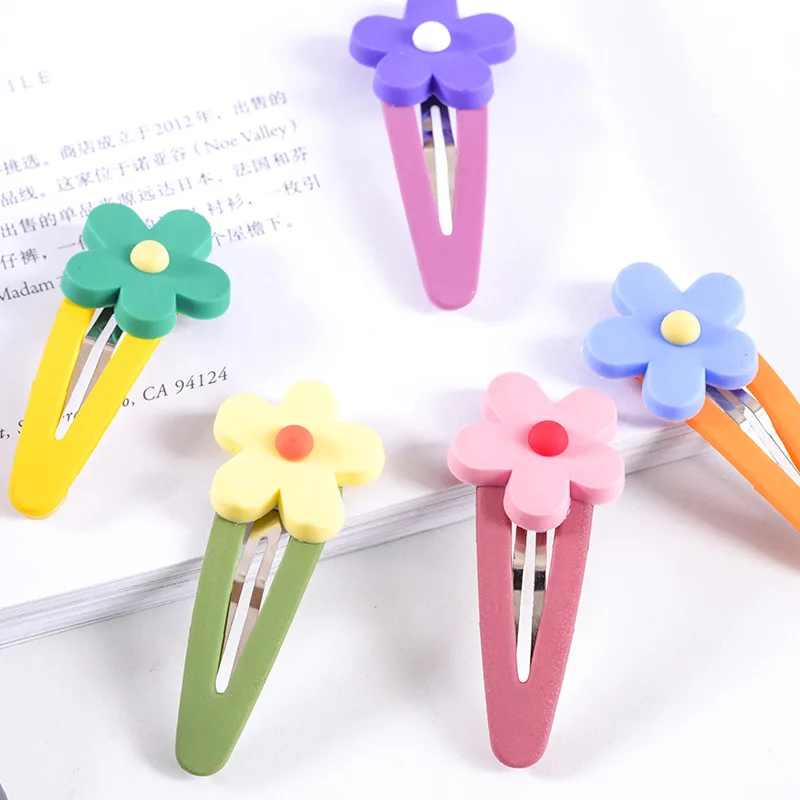Заколки для волос маленьких девочек яркие цвета цветок шпильки зажимы Утконос