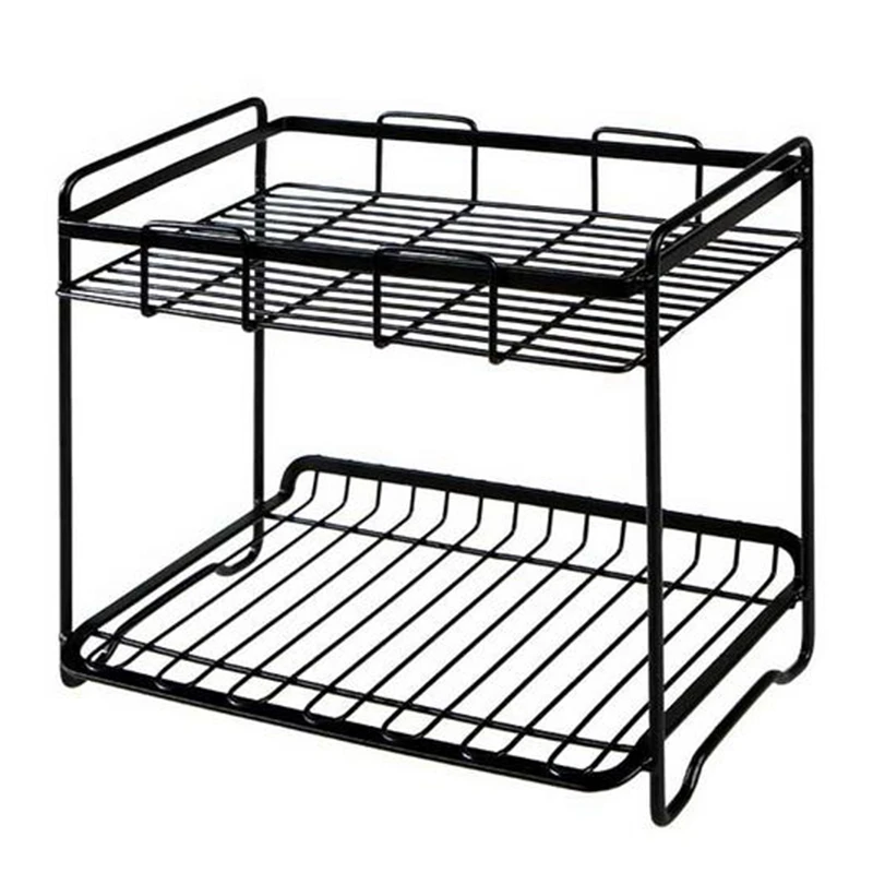 

Spice Rack Two Layers Stainless Steel Storage Shelf Rack Home Kitchen Seasoning Holder Organizer