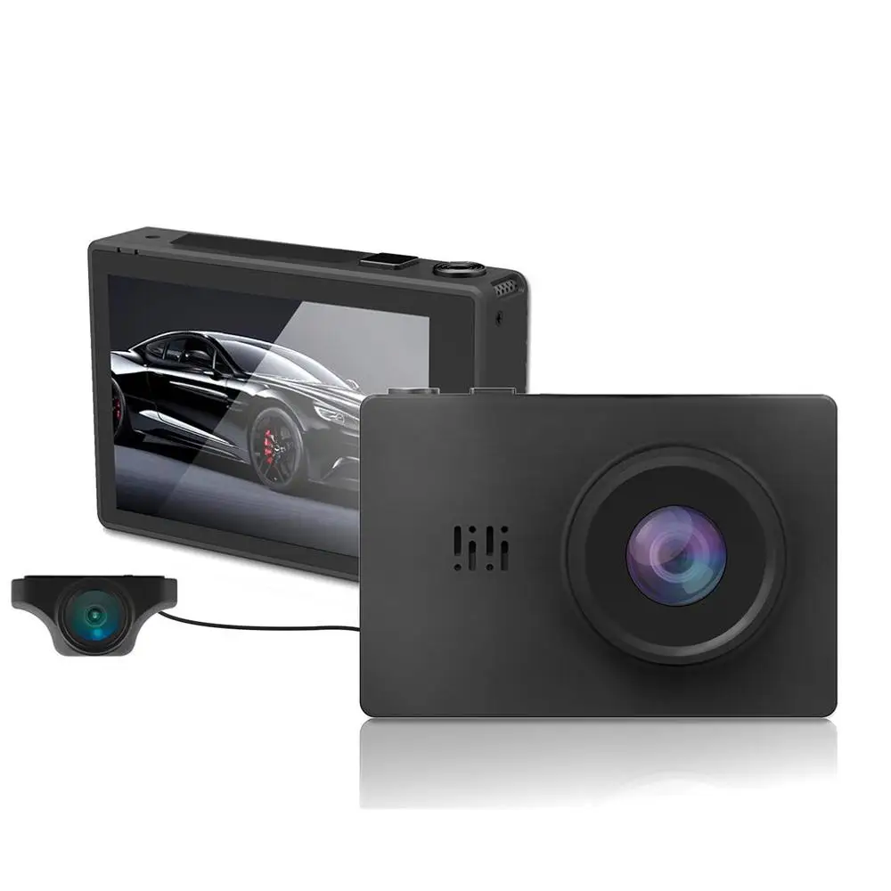 Видеорегистратор с передним и задним двойным 1080 + 1080P объективом Wi-Fi соединением Gps отслеживанием Oled сенсорного экрана