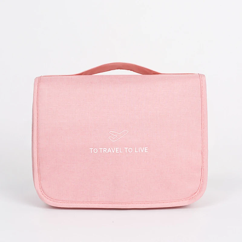 Hanging Travel Storage Zip Bag Cosmetic Luggage Organizer Makeup Bag Waterproof Toiletry Bags Women Men Travel Accessories Pouch - Цвет: Pink