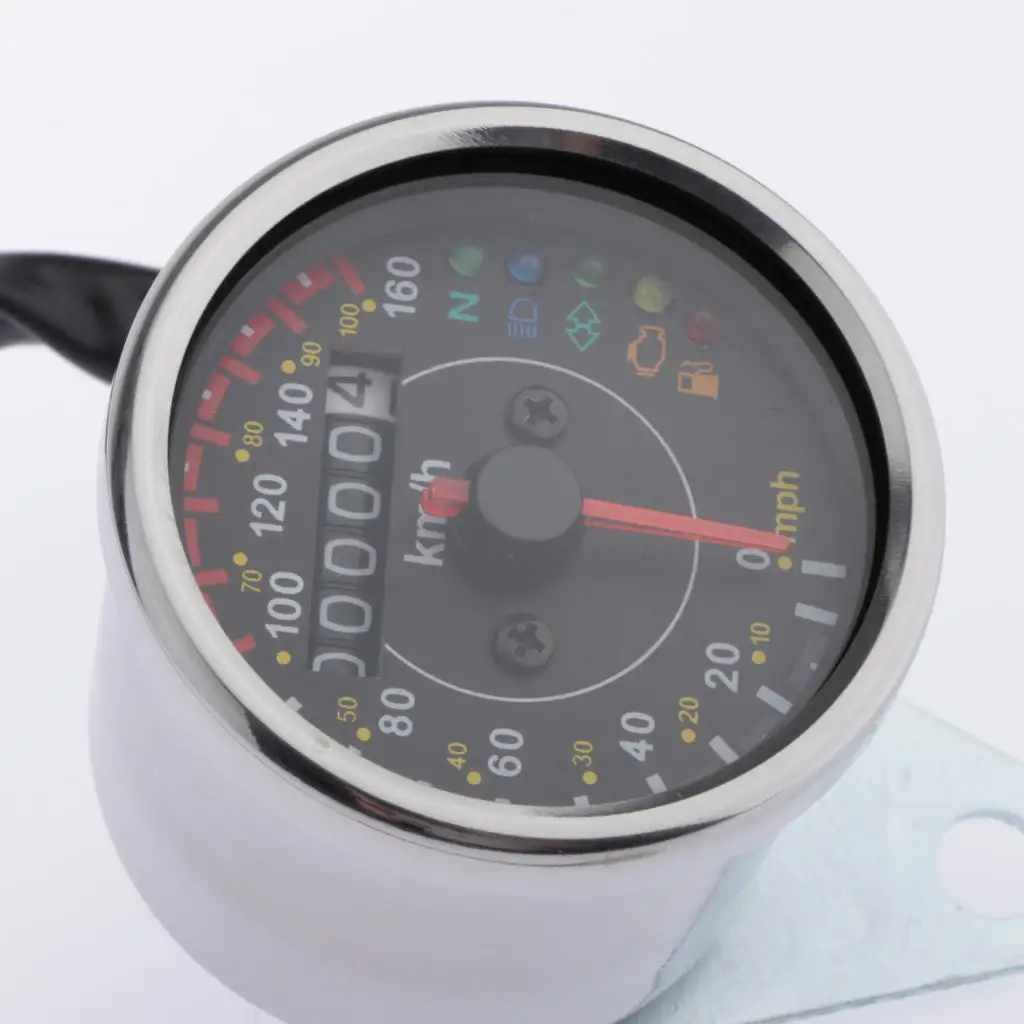 

Motorcycle Cafe Racer Speedometer Odometer Gauge LED Indicator Universal Fits for Most Motorcycles