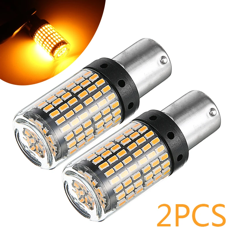 Новинка 1 пара BAU15S 144 SMD Янтарный светодиодный Canbus 12 в 18 Вт автомобильный индикатор