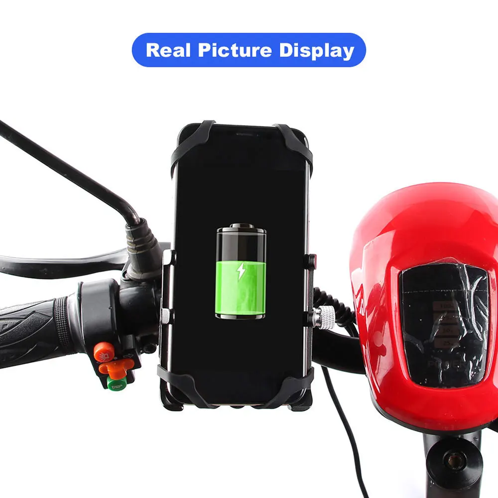 GUB G-91 Aluminum Alloy Mobile Phone Holder USB Rechargeable Bicycle Mount Electric Motorcycle Scooter Mobile Handlebar Stand