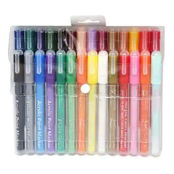 

12/28 Color Fine Tip Washable Acrylic Paint Markers for Ceramic Glass Kids Craft T3LB