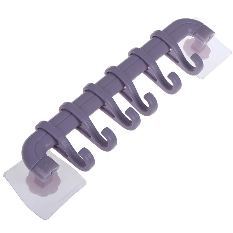 purple Подставка для ложек для полотенец присоска 6 Крючки для ванной и кухни настенная дверь не-trace фиксатор присоска вешалка - Цвет: purple