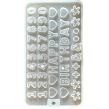 

Silicone Mould HAPPY BIRTHDAY Chocolate with NUMBERS Cake Decorations Alpabet