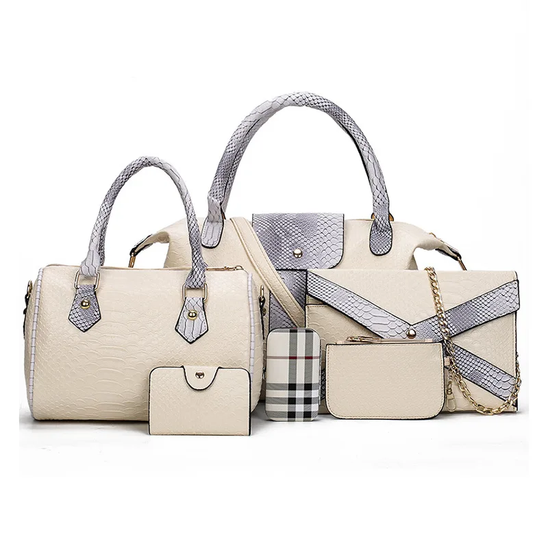 

Bag 2018 New Style Different Size Bags Six Pieces Set Crocodile Pattern WOMEN'S Bag Versatile Shoulder Bag/ Hand Bag Oblique Big
