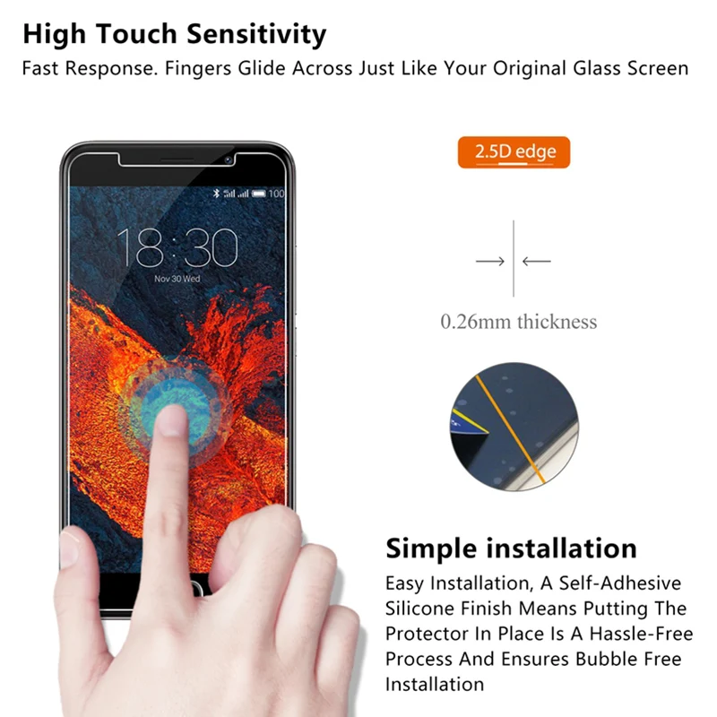 2 шт.! Прозрачное стекло Защитное для телефона Meizu Pro 7 6 Plus 5 Передняя пленка 16 15