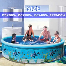 Inflatable Round Swimming Pool Child PVC Safe Summer Child Adult Play Bath Tub Outdoor Indoor Toy Large 125-247cm Option