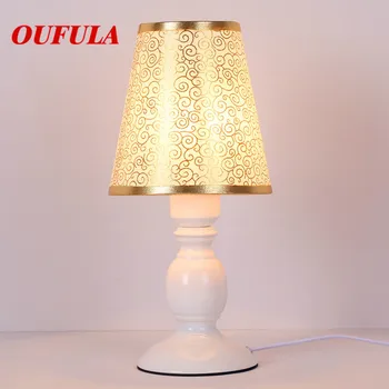 

OUFULA Table Lamp Modern Contemporary Office Creative Decoration Bed LED Lamp Fabric for Foyer Living Room Bed Room Hotel