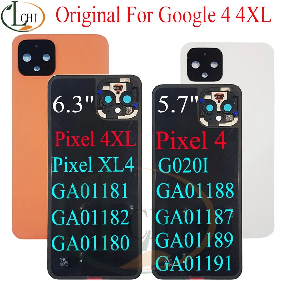 

NEW Original For HTC Pixel 4 back cover glass door Case Rear 4XL Housing For Google Pixel 4 XL battery Cover pixel 4 Housing