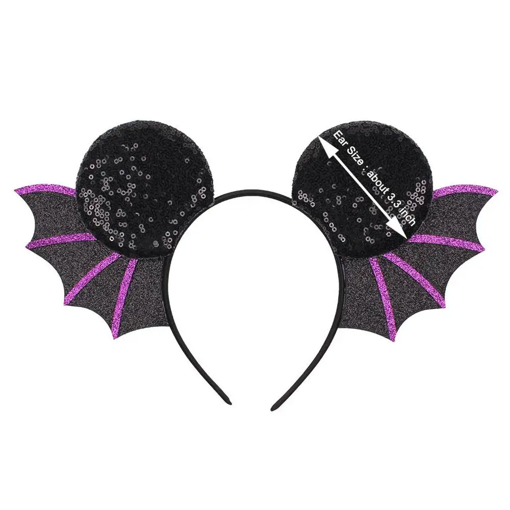 10 шт./лот DIY Крылья летучей мыши Hallowen обруч для волос Блестящий дьявол головные уборы аксессуары для волос для девочек детский бант для волос