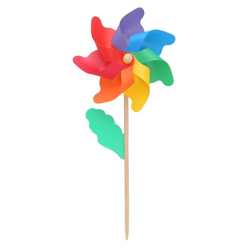 24cm Wood Garden Yard Party Windmill Windspinner Ornament Outdoor Decorations for Garden Kids Toys