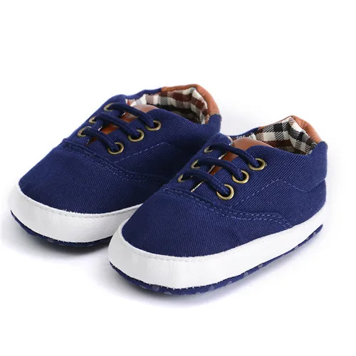 Dark Blue Puseky/модная обувь для маленьких мальчиков; спортивные кроссовки на шнуровке; парусиновые ботиночки для новорожденных и малышей; мягкая подошва; нескользящие; обувь для малышей - Цвет: Dark Blue