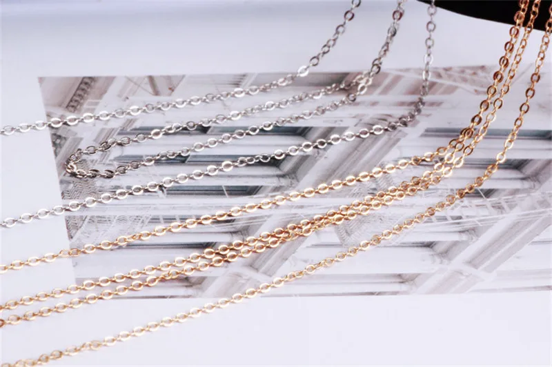 2 метра золотое/серебряное ожерелье медная Минималистичная цепочка серьги-клипсы с кисточкой из бисера звенья цепи для изготовления ювелирных изделий Аксессуары