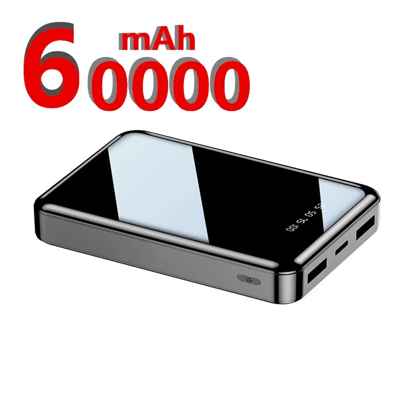 Мини Внешний аккумулятор 60000 мАч портативное зарядное устройство с USB-зарядкой