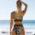 Miturn 2021 New Leaves Printed High Waist Two Pieces Bikini Set Купальник Женский Женская Пляжная Одежда Купальники Купальщик Купальник