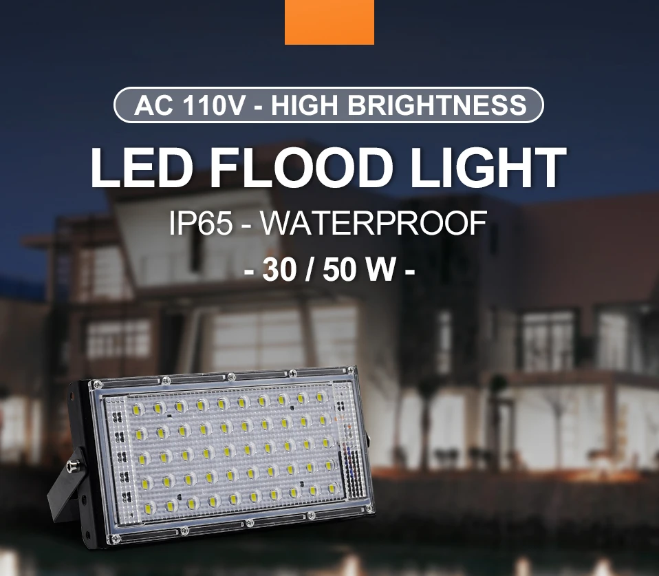 Светодиодный AC110V потолочные светильник 30 W/50 W открытый Водонепроницаемый IP65 Точечный светильник Экстра Яркий свет сада Наводнение светильник ing сад строительной площадке