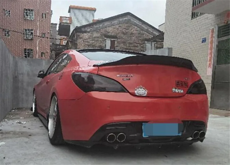 Спойлер для автомобиля Rohens Coupe из настоящего углеродного волокна 2008-2013 FRP hyundai Genesis Coupe, багажник, задняя губка, задний плавник, крыло R, моделирование