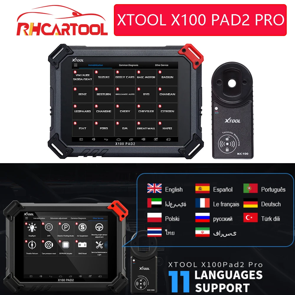 XTOOL X100 PAD2 PRO OBD2 диагностический инструмент с 4th5th Immo авто ключ программист все специальные функции для большинства моделей автомобилей