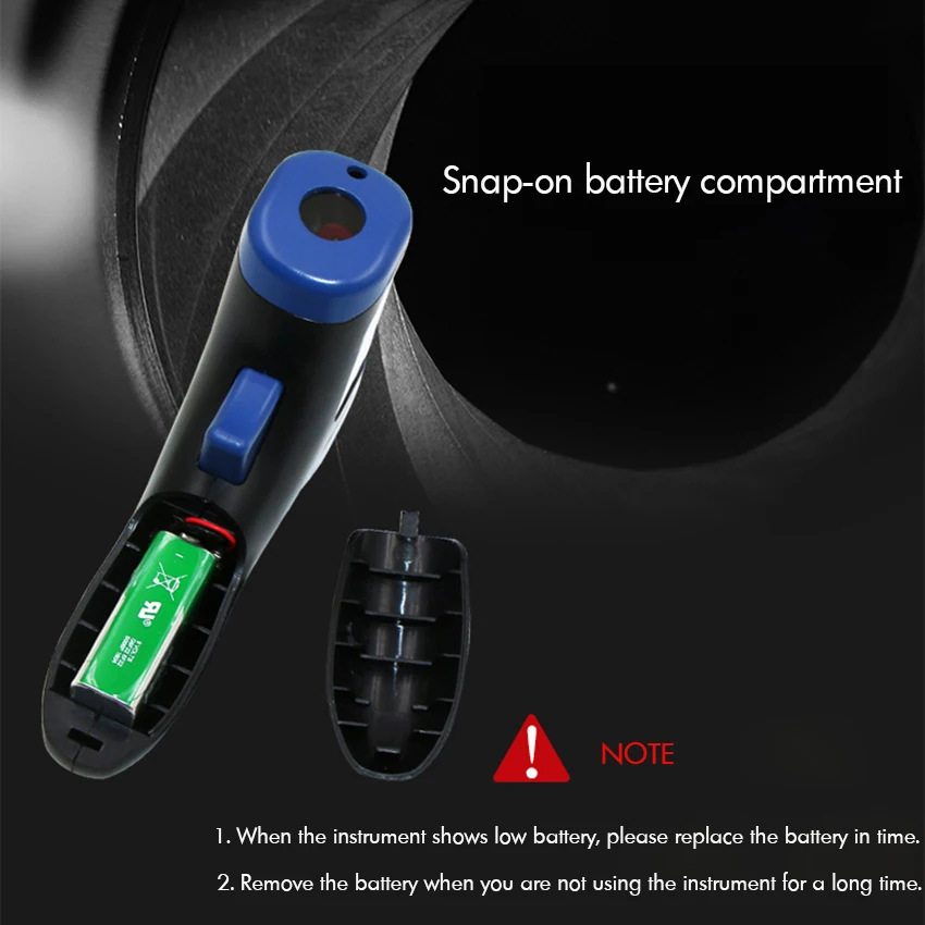 Non-contact Laser Digital Tachometer Precision Battery Charge Motor Speed Meter Measuring Range:2.5-99999rpm+ 1 Reflective Strip