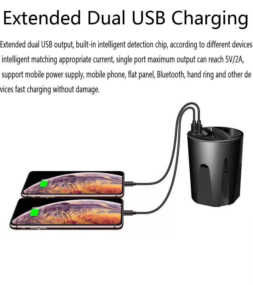 JKING 10W автомобильное беспроводное зарядное устройство чашка с USB выходом для iPhone SAMSUNG Galaxy S10/S9/S8/S7/Note10/Note8 edge для Airpods 2
