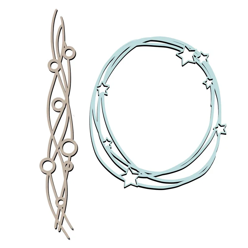 

Naifumodo Wave Bubble Metal Steel Cutting Dies Star Wreath Stencil for DIY Scrapbooking Paper/photo Cards Embossing Dies 2019