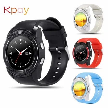 

Kpay Bluetooth Smart Watches 2020 V8 With Clock Touch Screen For Android Smartwatch With Camera SIM Card Slot Waterproof Watches