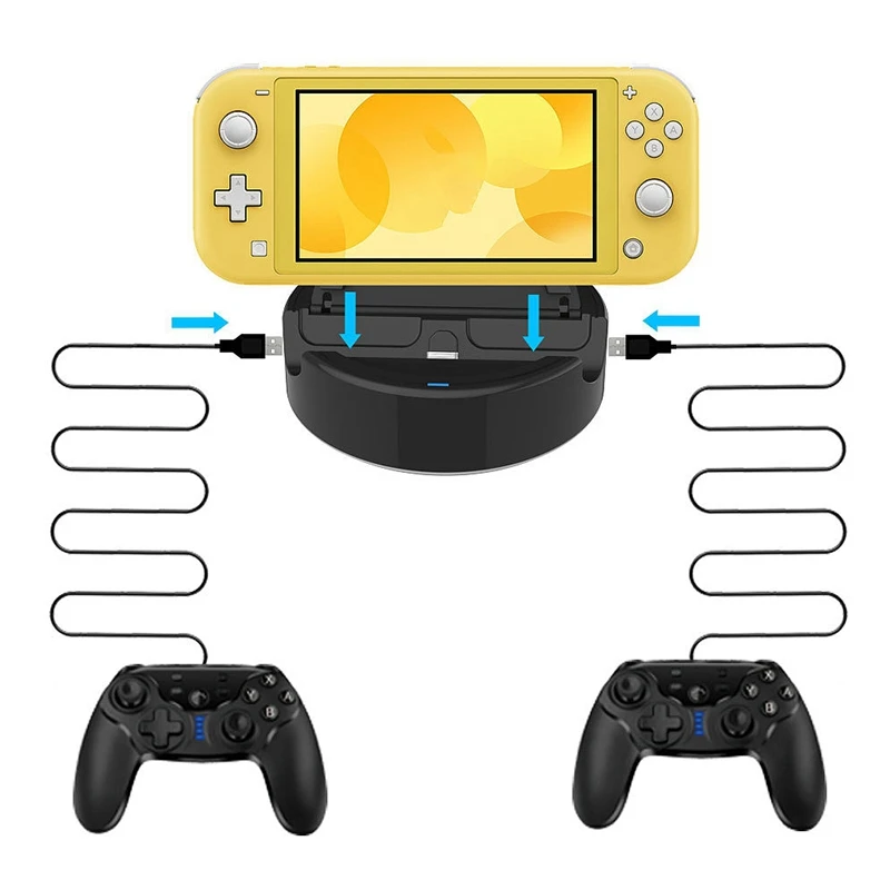ДЛЯ NS Switch Lite мини зарядное устройство с подставкой двойной USB внешний зарядное устройство для 2 ручных контроллеров