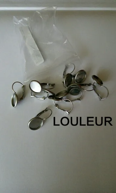 LOULEUR 10 шт./лот Нержавеющая сталь 8/10/12/14/16/18/20 мм Пустой Французский рычаг Серьги лоток Кабошон Камея База ювелирные изделия