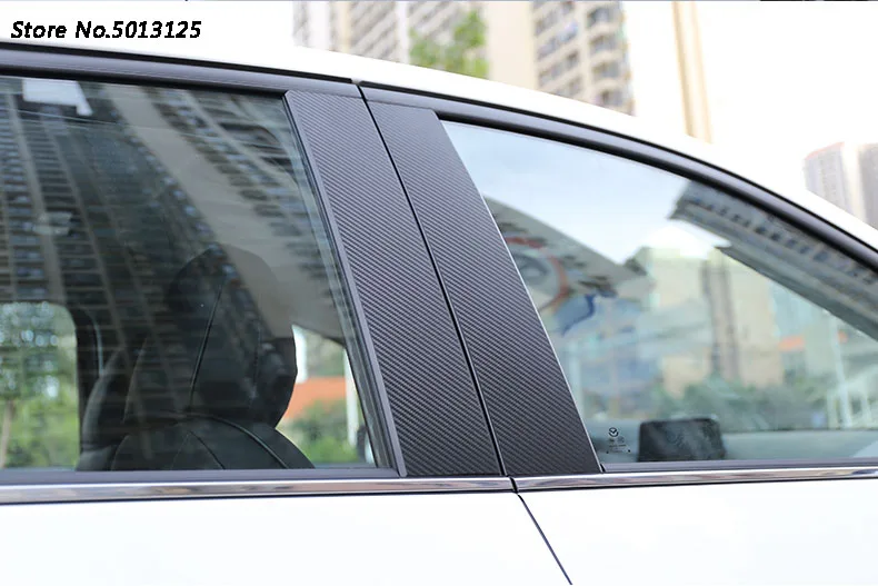 Автомобильная дверь окно средняя стойка отделка украшения защитная полоса наклейки из углеродного волокна для Mazda CX5 CX-5 аксессуары
