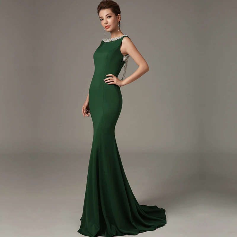 

Sleeveless Beaded Crystal Burgundy vestido de festa Sexy Backless Mermaid Evening Prom gown 2018 mother of the bride dresses