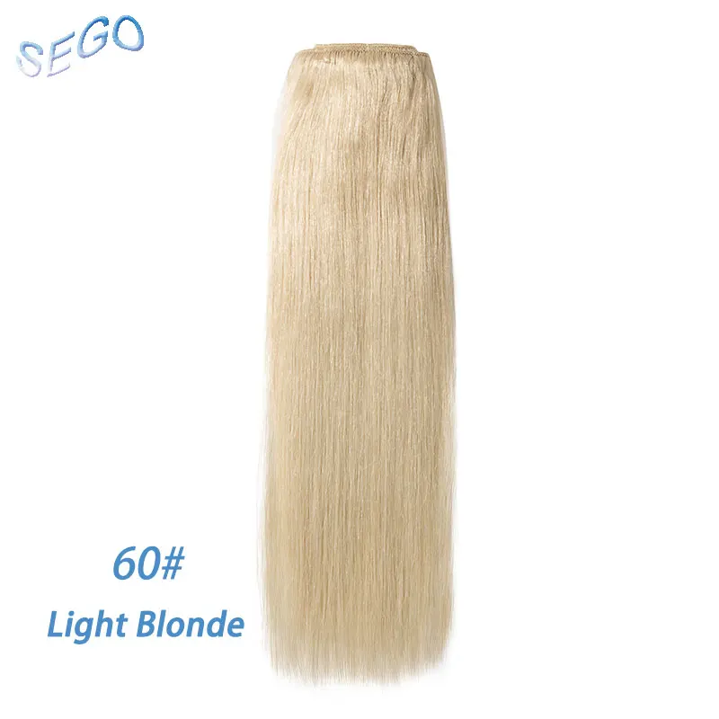 SEGO 110 г-170 г не-Реми клип в человеческих волос для наращивания двойной нарисованные человеческие волосы прямые бразильские волосы 8 шт./компл. 1"-24"