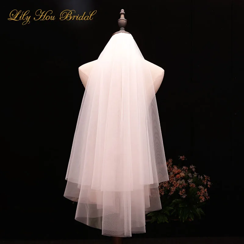 

Bridal Veil 2020 Cheap Free Shipping Two Layers Plain Tulle Wedding Accessories Short Veils with Combs
