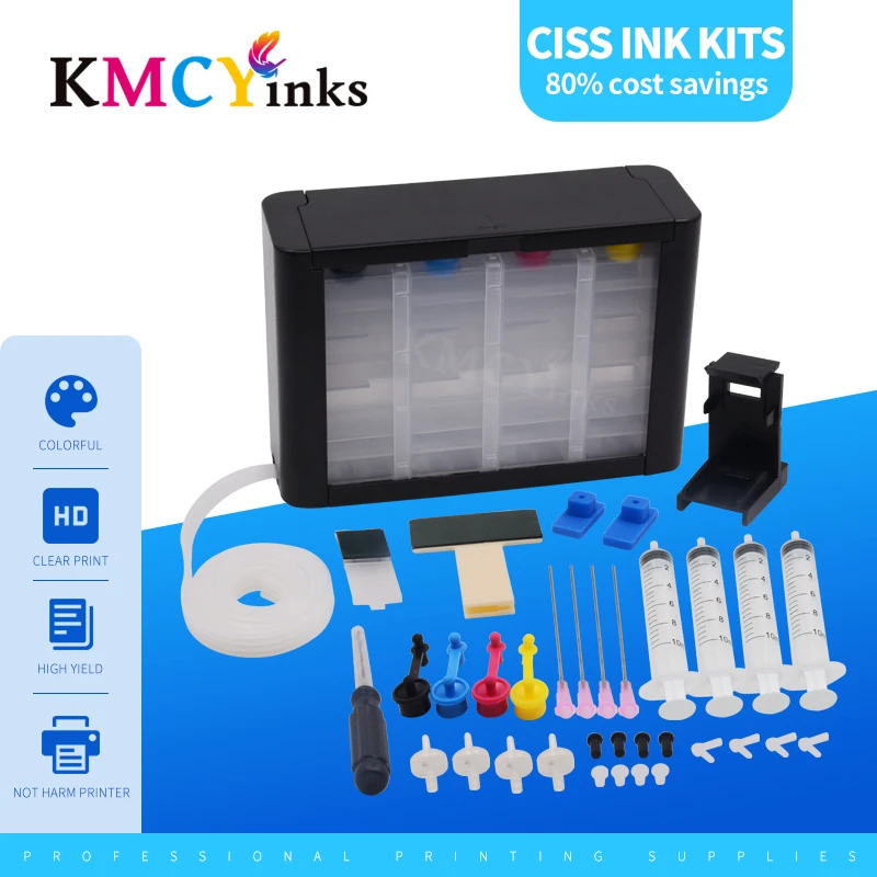 

KMCYinks Continuous Ink Supply System Ciss Ink Tank Kit Ink Cartridge For HP Photosmart C4688 C4780 C4798 C4680 C4683 C4685