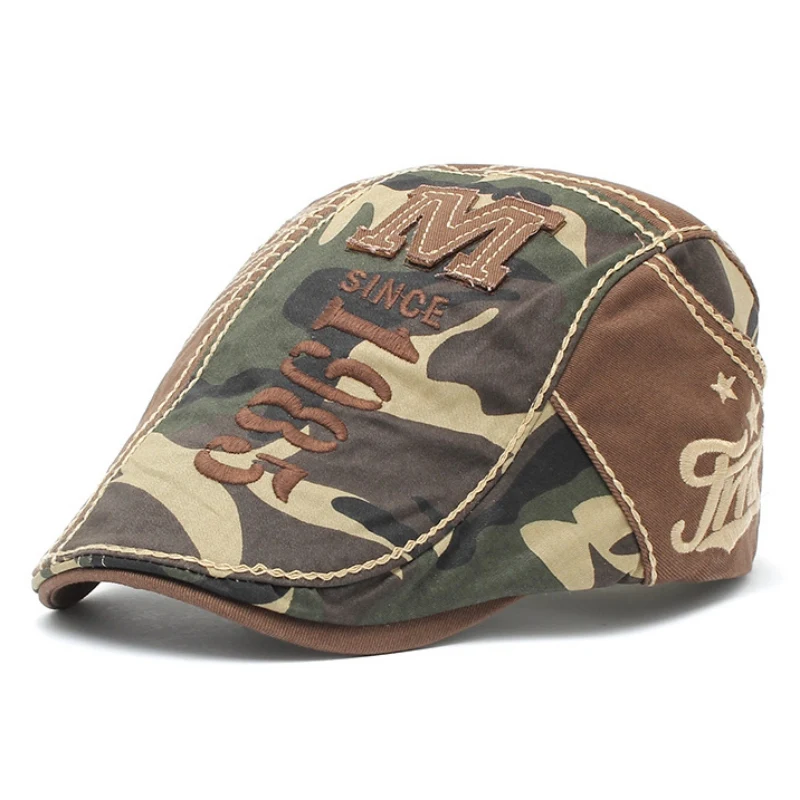 Cotton Men Golf Beret Cap Adjustable Flat Cabbie Newsboy Hat Outdoor Camping Hiking Sun Hathot