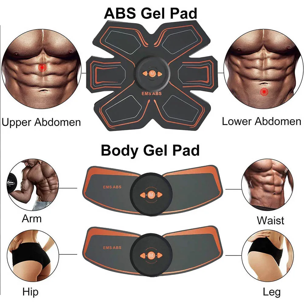 EMS стимулятор мышц живота тренажер для бедер USB Перезаряжаемый Abs фитнес
