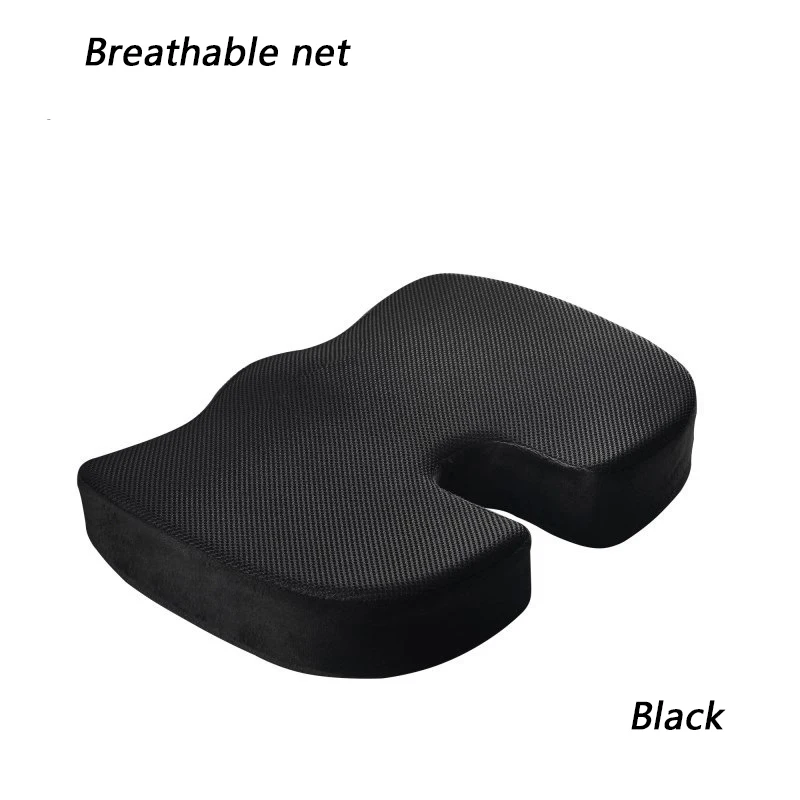 black mesh U-образная подушка для копчика для стула, гелевая Подушка с эффектом памяти, подушка для сидения, поддержка сиденья, радикулит, задняя кость, облегчение боли, Подушка для офиса - Цвет: black mesh