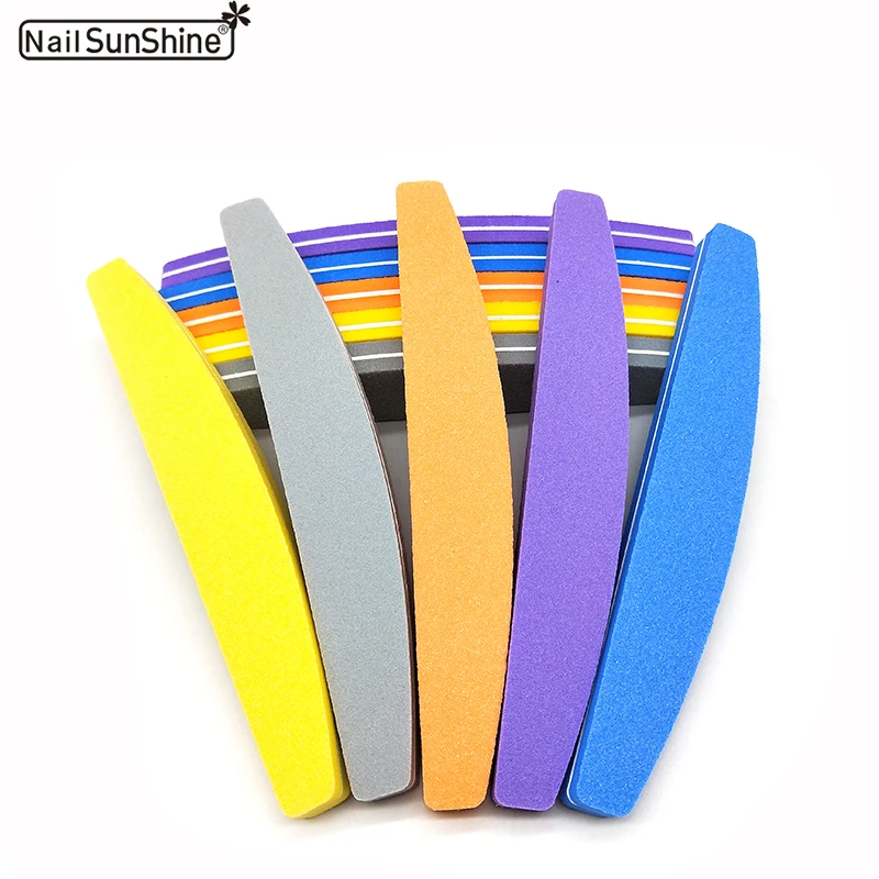 

Hot new style 50Pcs Colorful Nail Sunshine sponge Art Buffers 100/180 Washable For Nail Finger Polish Buffing Sanding Tools